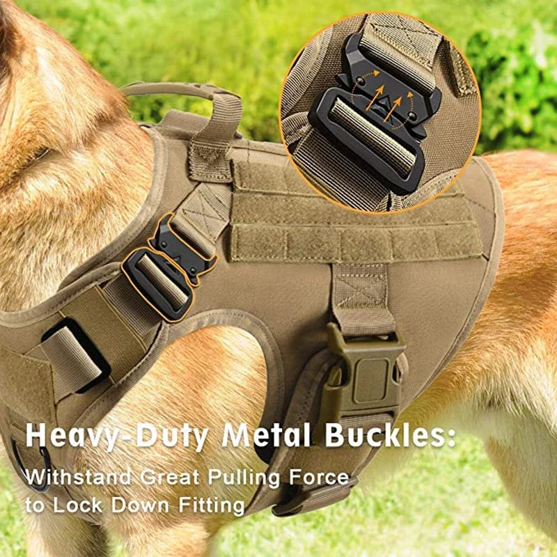 Tactical Military Vest Pet German Shepherd Golden Retriever Tactical  Training Dog Harness and Leash Set For All Breeds Dogs - CP 5 piece set | Purrfect Pet Kingdom