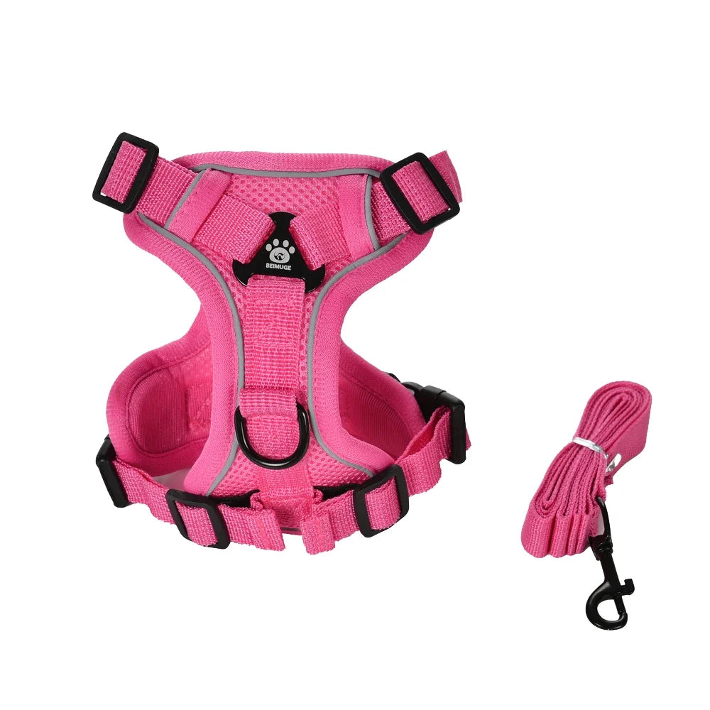 Pet Dog Leash Harness Tactical Training Puppy Vest Harnesses For Small Medium Dogs Cats Reflective Pug Chest Strap Accessories - Black | Purrfect Pet Kingdom