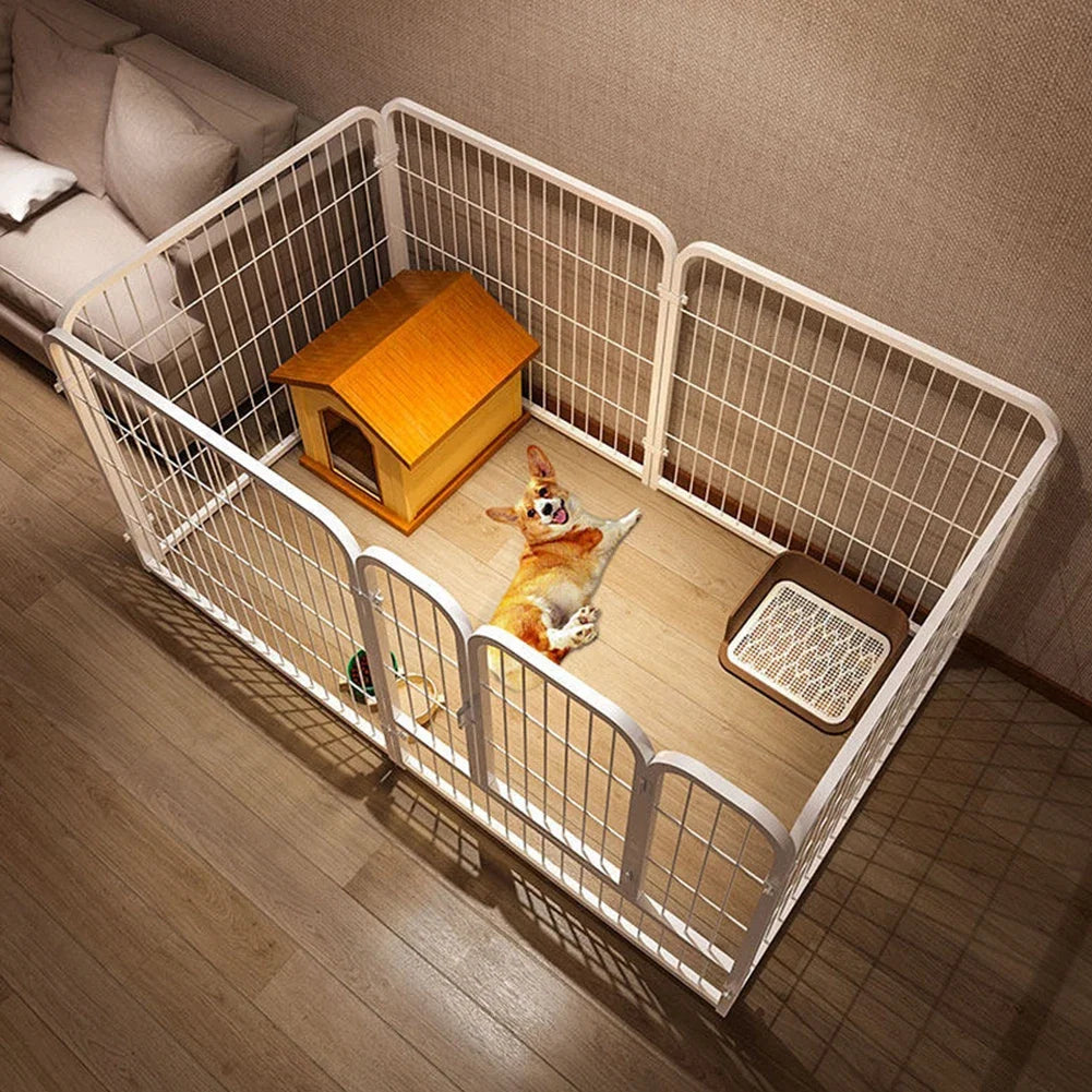 6 Panels Dog Fence Playpen Foldable Exercise Puppy Kennel Cage Heavy Duty Dog Exercise Fence for Dog Cat Rabbit Pet Exercise - Majestic Pet Kingdom