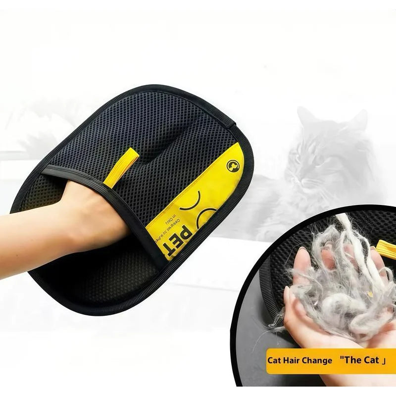 Pet Hair Remover Gloves Electrostatic Grooming Lint Brush 2in1