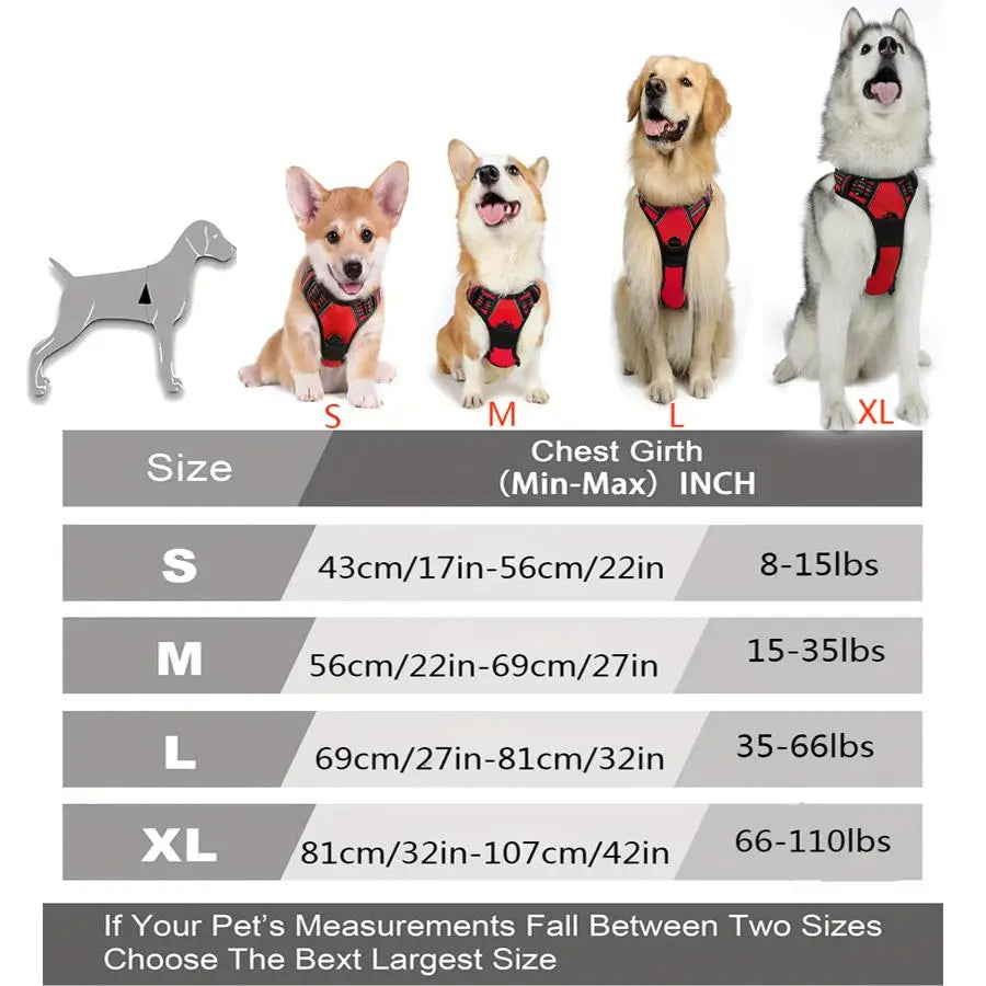 No Pull Dog Harness Front Clip Heavy Duty Reflective Easy Control Handle for Large Dog Walking - Majestic Pet Kingdom