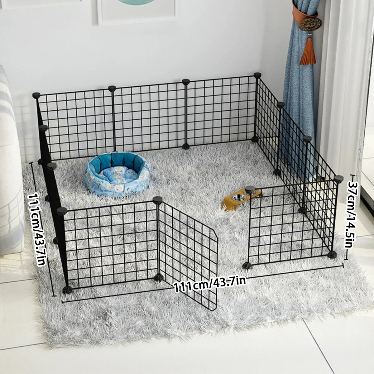 Dog cage Wire mesh fence indoor teddy animal escape barrier - Majestic Pet Kingdom