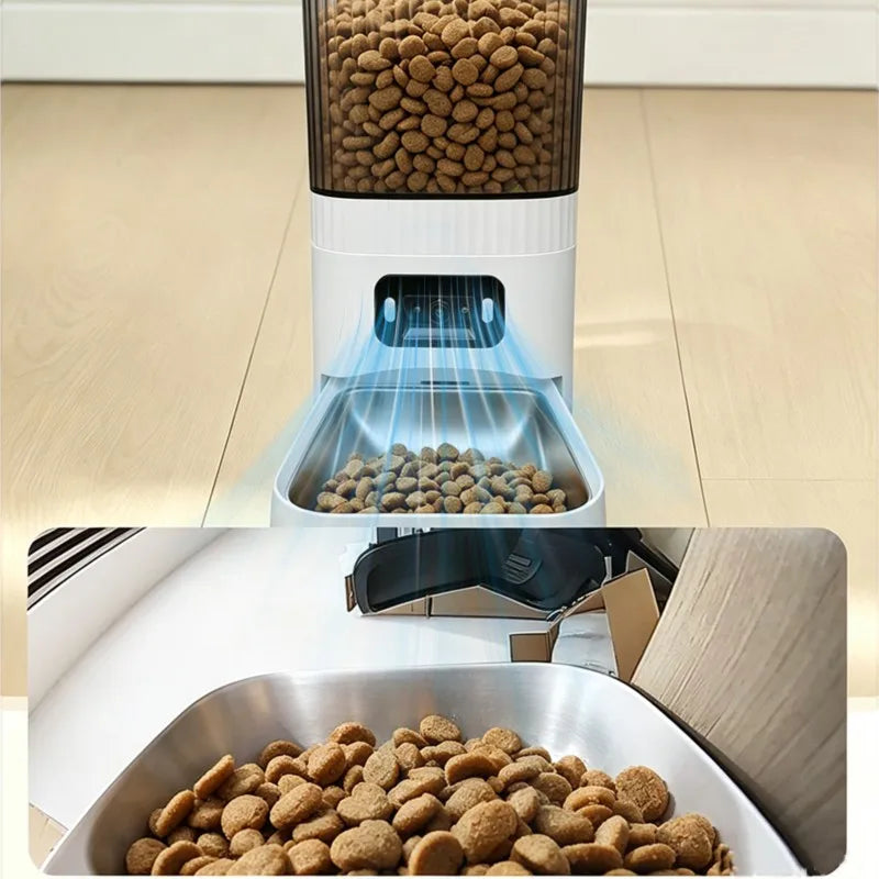 Cross Border Remote Control Cat Automatic Feeder With Camera Visual Interactive Home Pet Intelligent Feeder New Hot DropShipping - Majestic Pet Kingdom