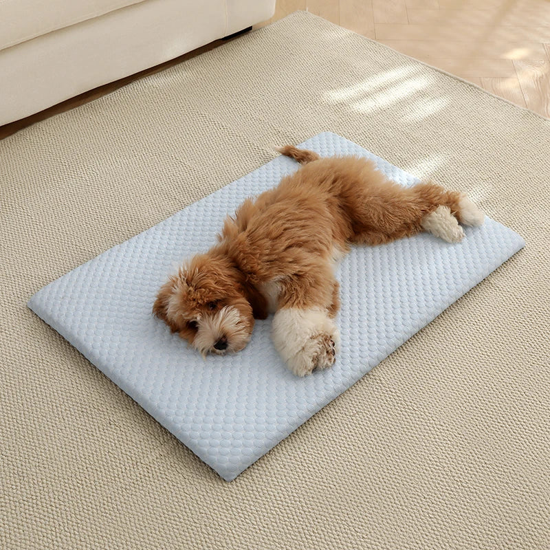 Dog Cooling Mat Ice Silk Breathable Summer Pet Bed Pad