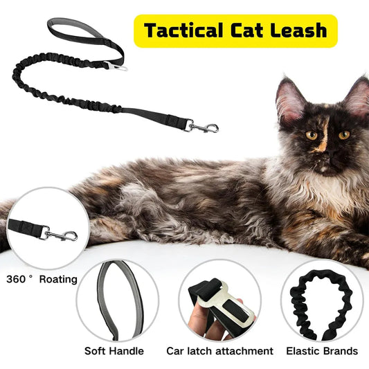 Tactical Cat Harness Vest with Handle Soft Mesh Escape Gear - Detail Angle 2 | Majestic Pet Kingdom