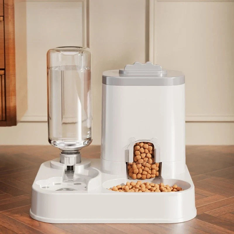 Automatic Cat & Dog Water Dispenser with Integrated Food Basin No Batteries Needed,Automatic Pet Feeder One-Piece Design | Purrfect Pet Kingdom