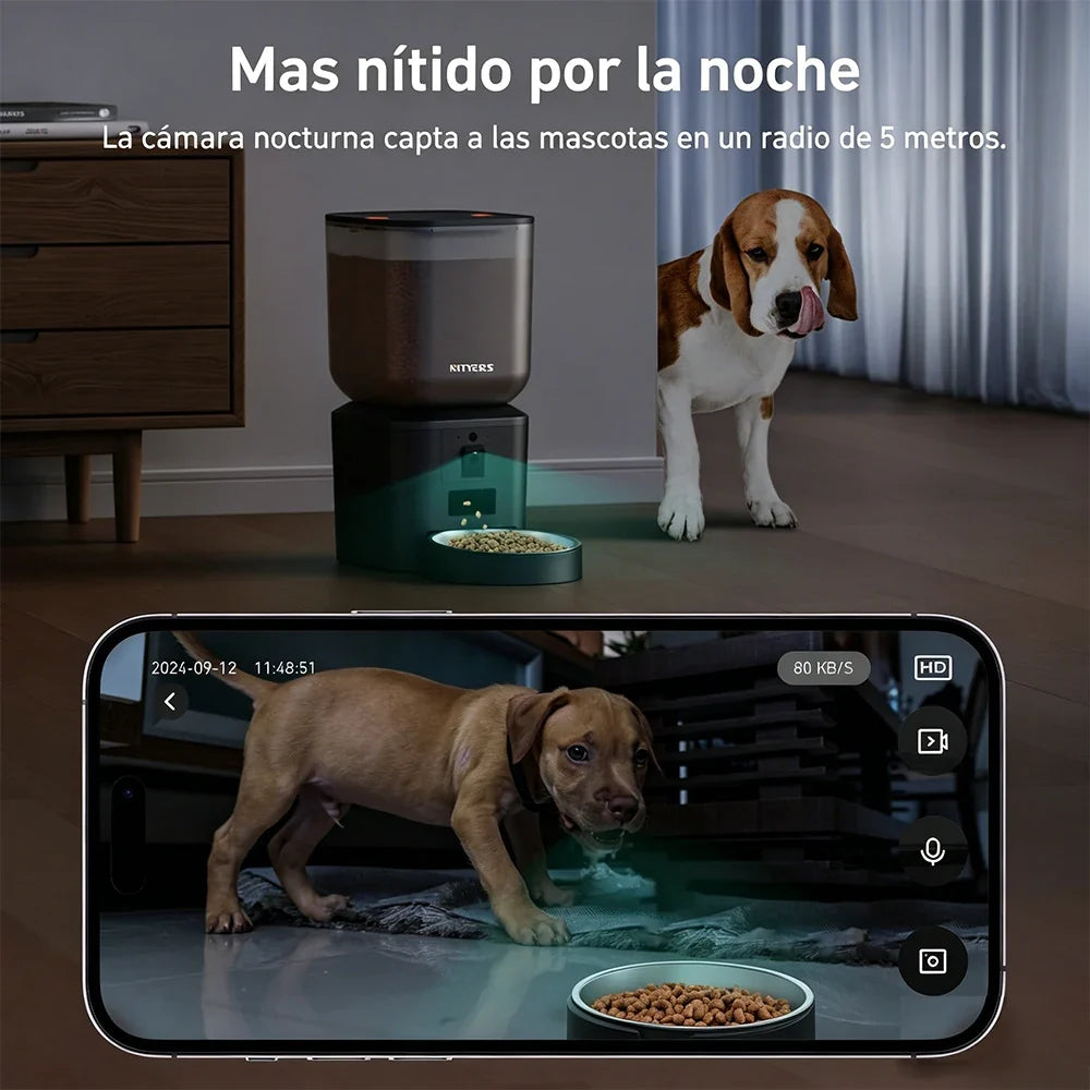 Nityers 8L Automatic Cat Feeder With 1080p Camera Video 5G WiFi Night Vision Cat Food Dispenser Smart Tuya APP Pet Auto Feeder - Majestic Pet Kingdom