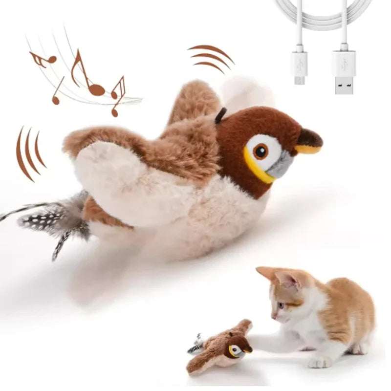 Hot Simulated Bird Cat Toy Interactive Toys Dog Rechargeable Chirping | Majestic Pet Kingdom™