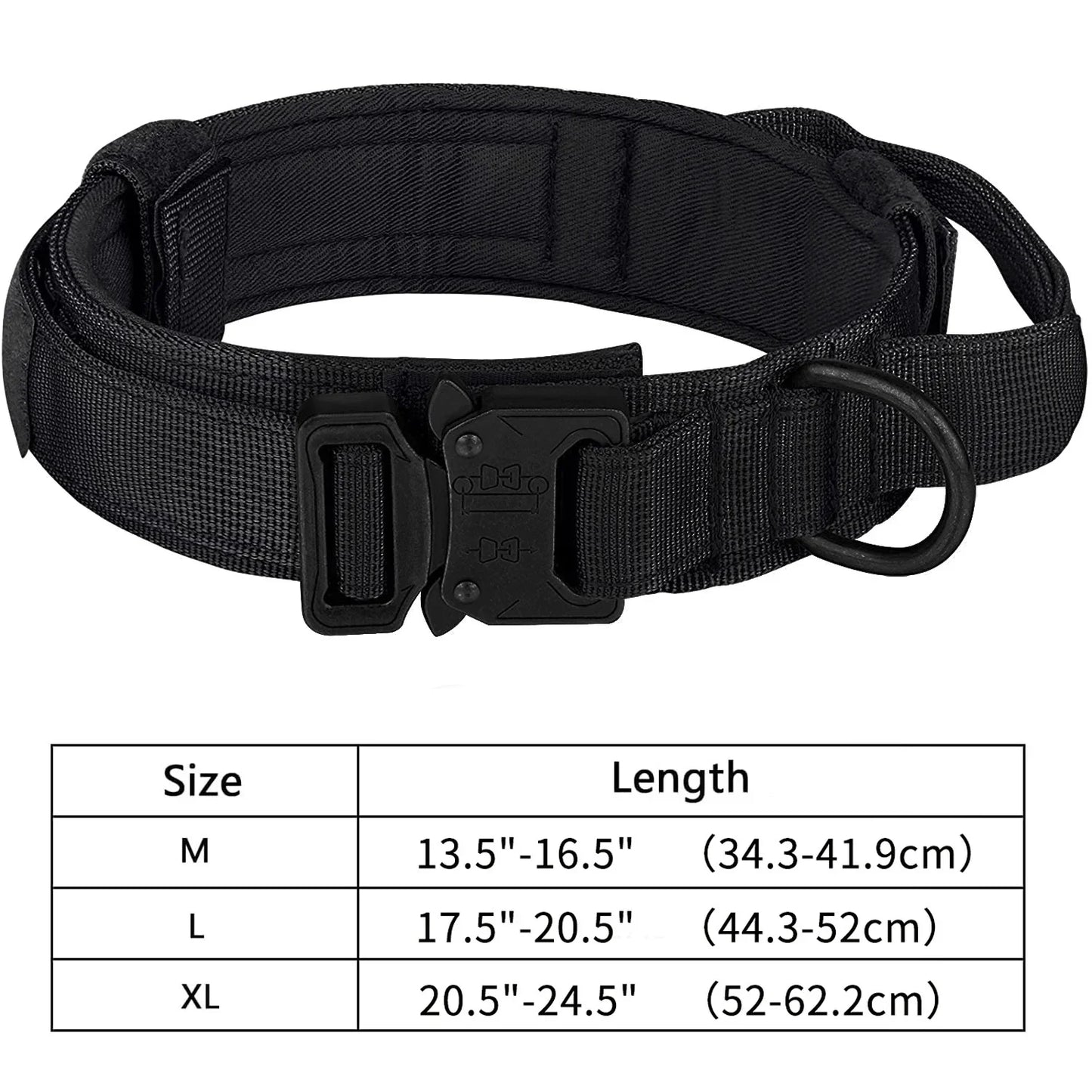 Tactical Dog Collar Adjustable Military Nylon Dog Collar with Control Handle Heavy Duty Metal Buckle for Medium Large Dogs - brown and black | Purrfect Pet Kingdom