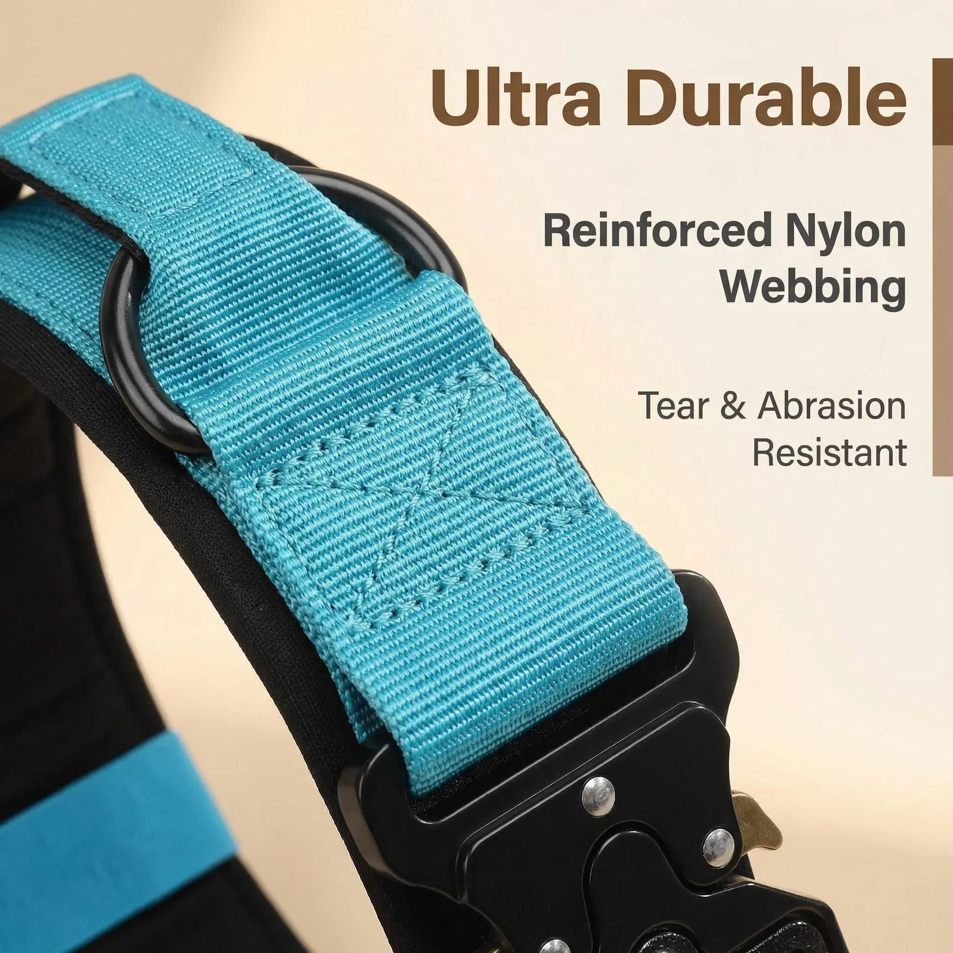 Padded Tactical Dog Collar Heavy Duty, Soft Neoprene Adjustable Nylon with Metal Buckle for Large Medium Dogs - Purple | Purrfect Pet Kingdom