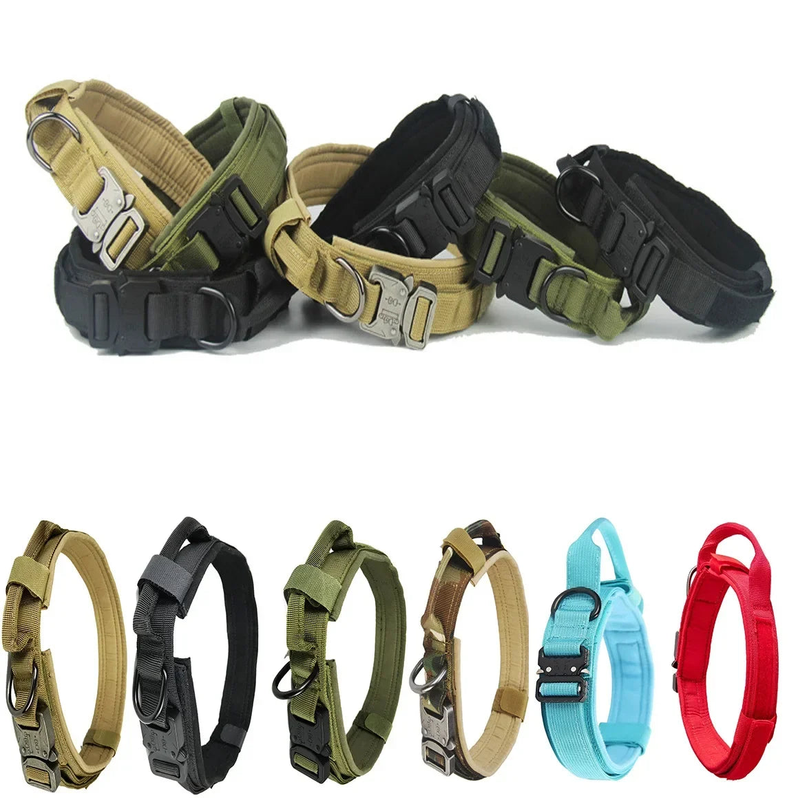 actical Dog Collar  Adjustable Military Training Nylon Dog Collar with  Heavy Metal Buckle for Medium and Large Dogs - Black | Purrfect Pet Kingdom
