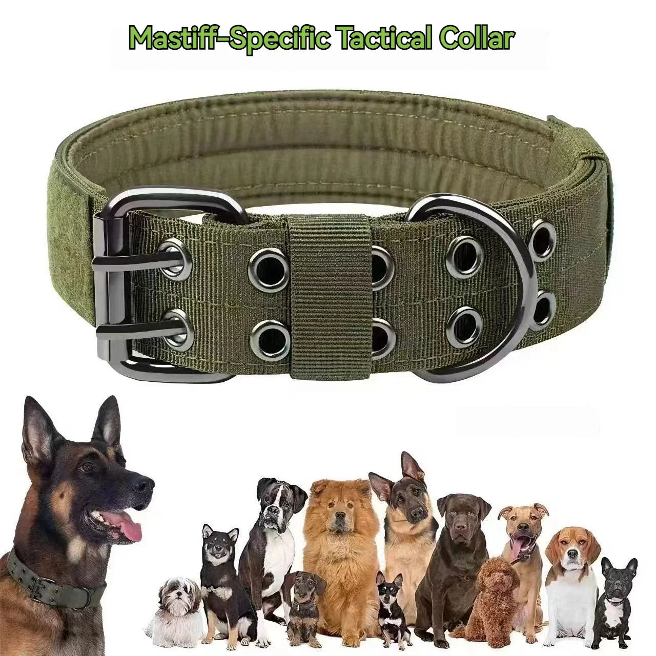 Adjustable Sturdy Tactical Dog Collar with Leash Set for Medium to | Majestic Pet Kingdom™