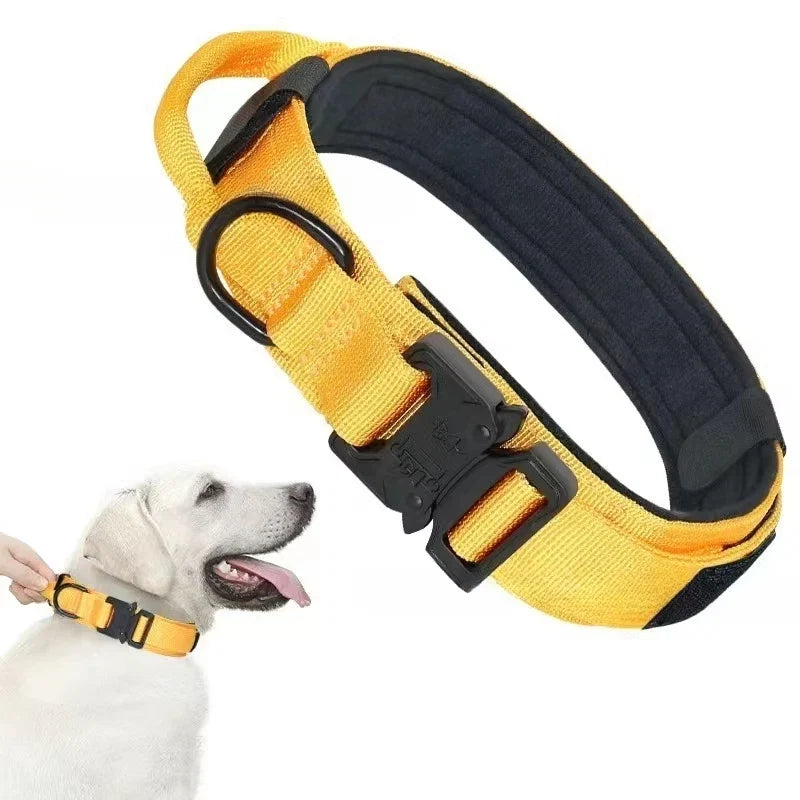 Pet Products Outdoor Tactical Dog Collar Metal Buckle Breathability Nylon Collar Medium and Large Dog Training Neck Collar Dog - blue | Purrfect Pet Kingdom