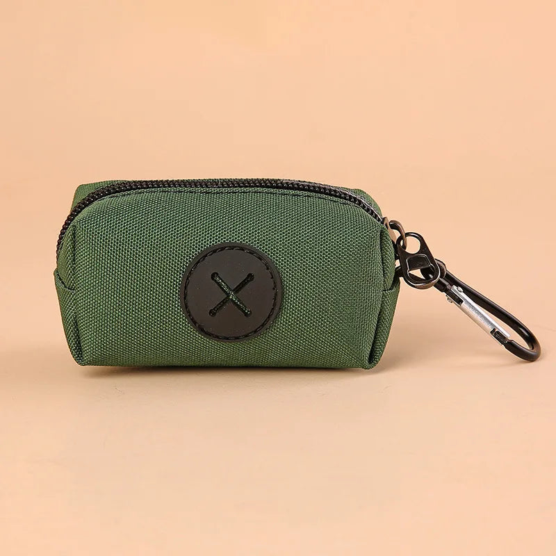 Canvas Dog Poop Bag Holder | Outdoor Pet Waste Bag Dispenser with Carabiner Clip