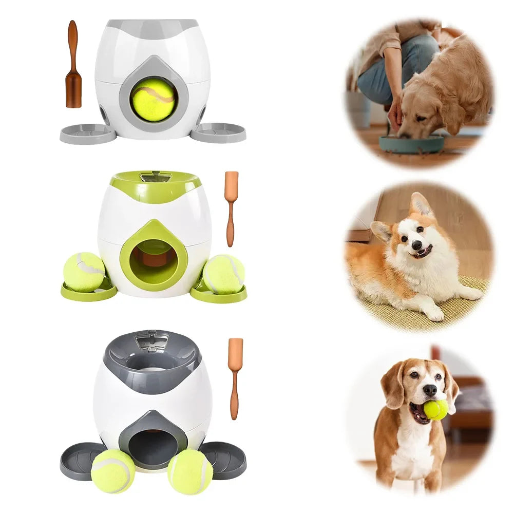 Dog Ball Launcher Automatic Food Reward Slow Feeder Toy