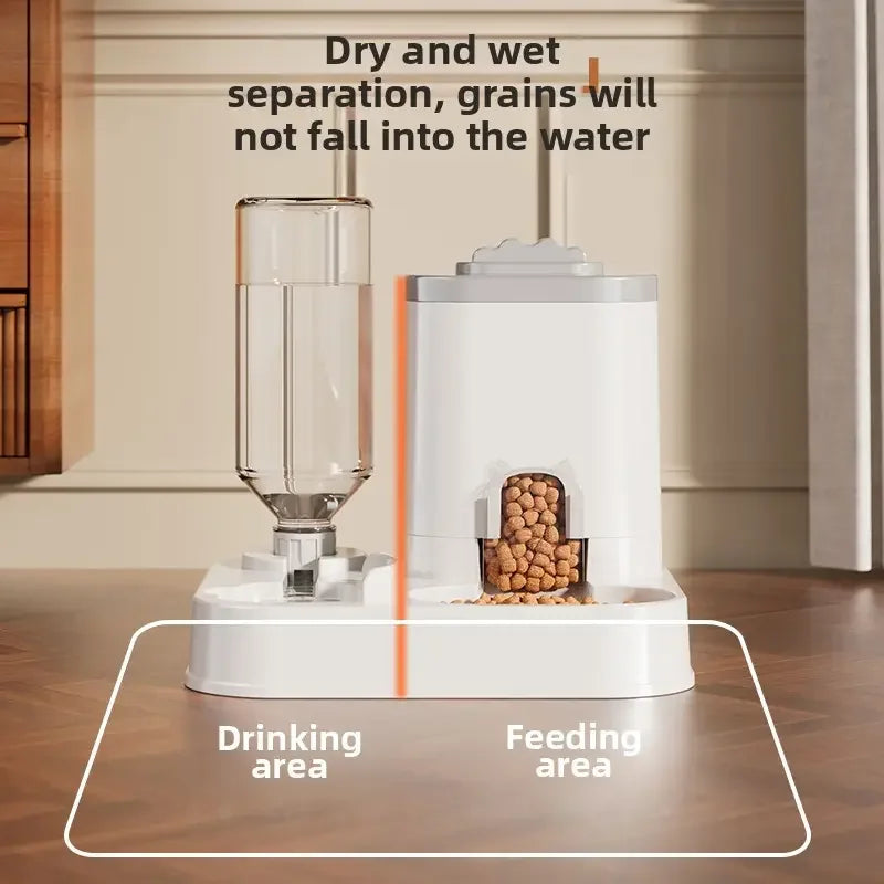 Automatic Cat & Dog Water Dispenser with Integrated Food Basin No Batteries Needed,Automatic Pet Feeder One-Piece Design - Blue | Purrfect Pet Kingdom