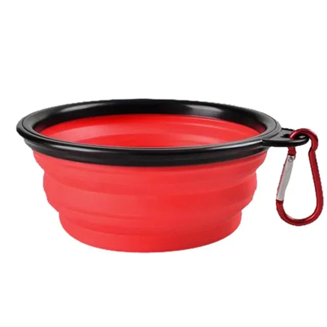 Collapsible Pet Silicone Dog Bowl | Portable Travel Food and Water Bowl with Carabiner