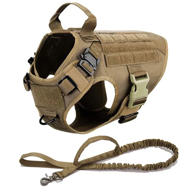Tactical Vest Pet German Shepherd Golden Retriever Tactical Training Dog Harness and Leash Set For All Breeds Dogs - Camouflage Set | Purrfect Pet Kingdom