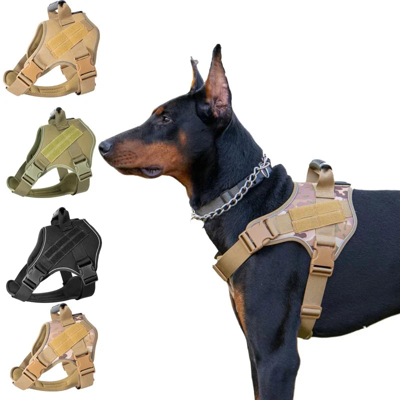 Tactical Dog Harness Pet Doberman Pinscher Pet Training Vest Dog Harness for Small Medium Large Dogs Explosion Proof - Majestic Pet Kingdom