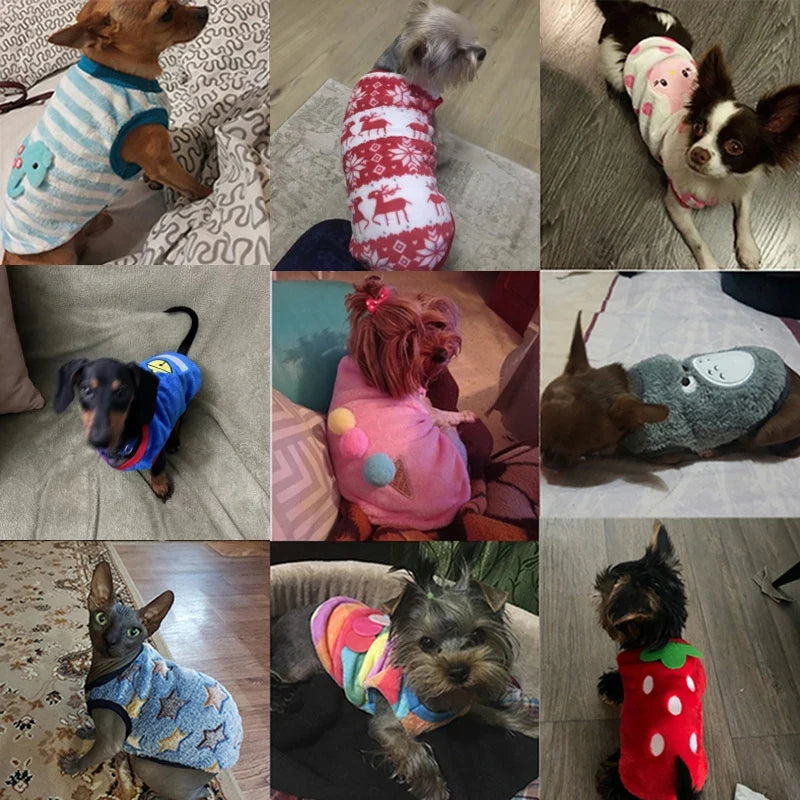 Cute Dog Clothes Winter Vest For Small Dogs Cats Warm Pets Sweater Soft Flannel Puppy Puffer Jacket Dog Accessories Supplies Xxs - Majestic Pet Kingdom