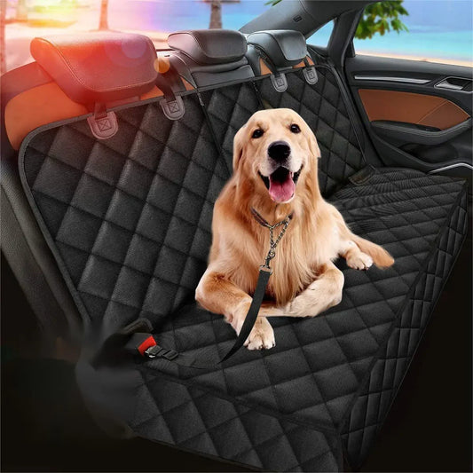 Dog Car Rear Seat Protective Cover Waterproof Dirt Resistant Pet Seat Cover Black Shoulder Strap Hammock Pet Travel Mattress | Purrfect Pet Kingdom
