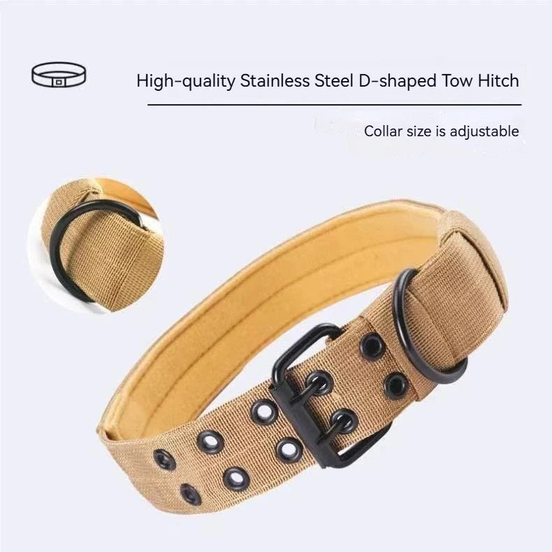 Adjustable Sturdy Tactical Dog Collar with Leash Set for Medium to Large Dogs Anti-Bite Durable Neck Collar For Strong Dogs - Camouflage | Purrfect Pet Kingdom