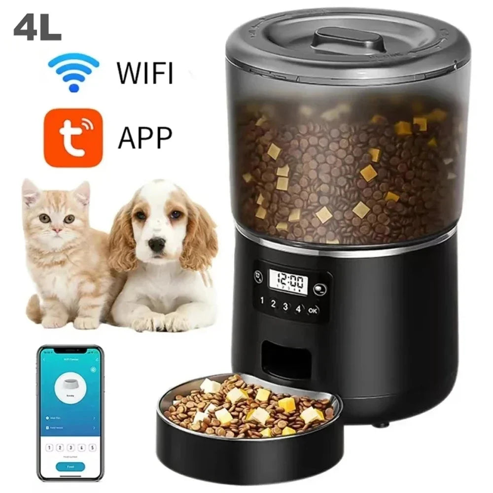 Automatic Pet Feeder 4L Capacity Smart Timer Tuya Control