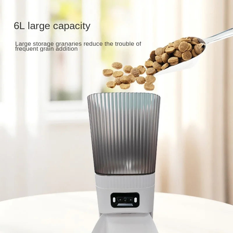 Cross Border Remote Control Cat Automatic Feeder With Camera Visual Interactive Home Pet Intelligent Feeder New Hot DropShipping - Majestic Pet Kingdom