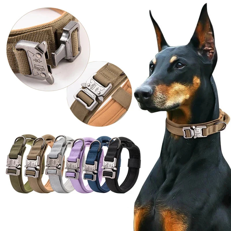 Tactical Dog Collar with Heavy Duty Metal Buckle Control Handle Nylon | Majestic Pet Kingdom™