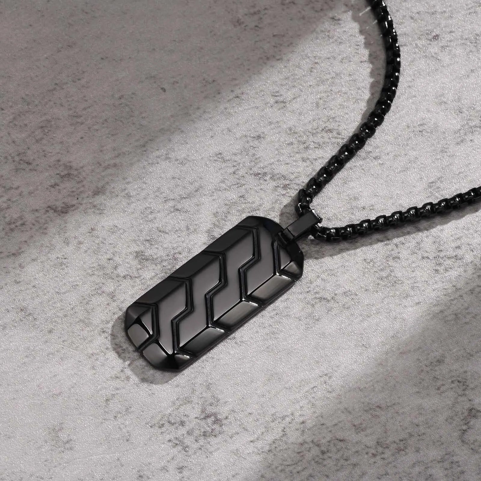 Small Dog Tag Pendant Necklace | Military Style Stainless Steel Gift for Men