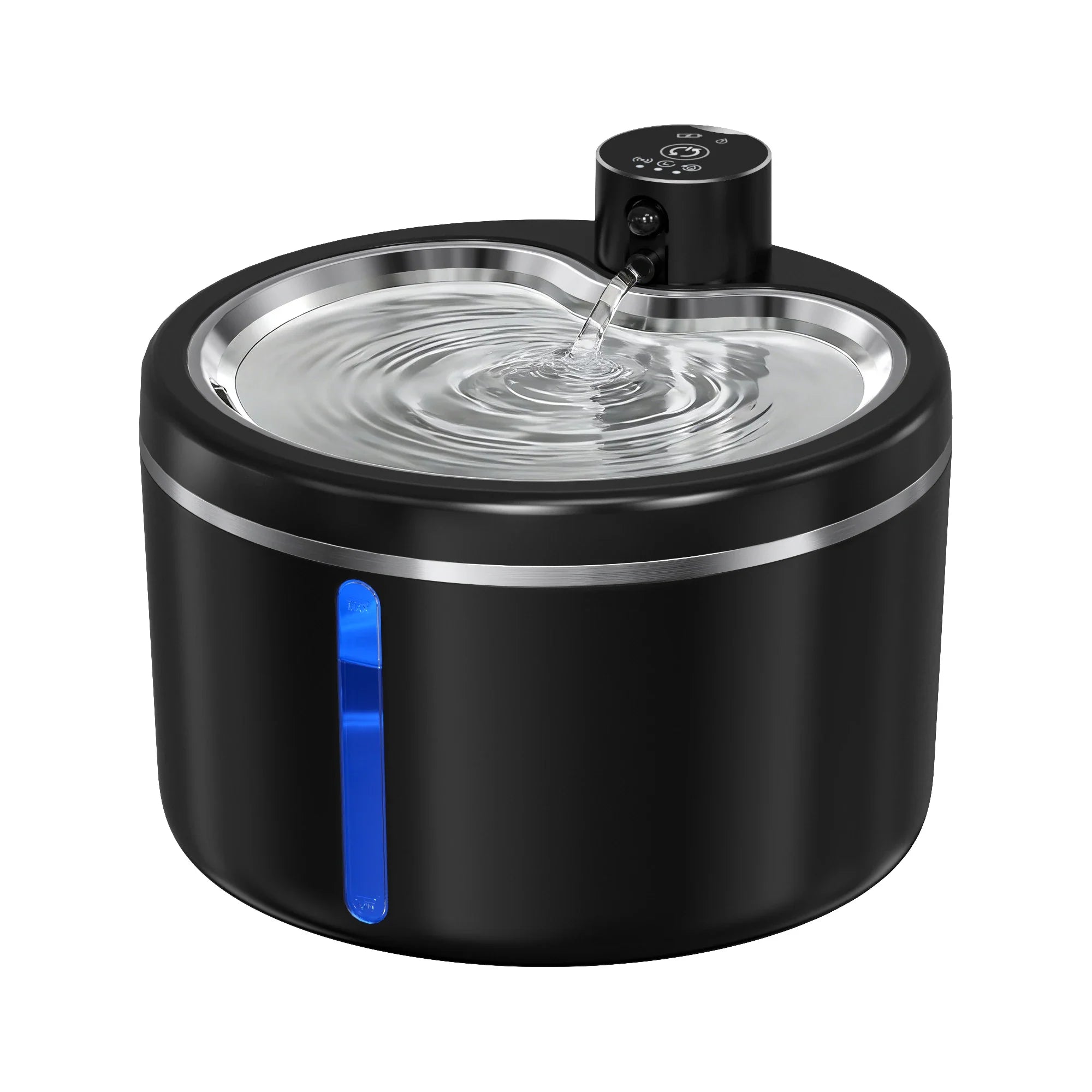 3L Cat Water Fountain Automatic Filter Pet Water Purifier 4000mAh Long-lasting Battery and Silent Pump with Stainless Steel Tray