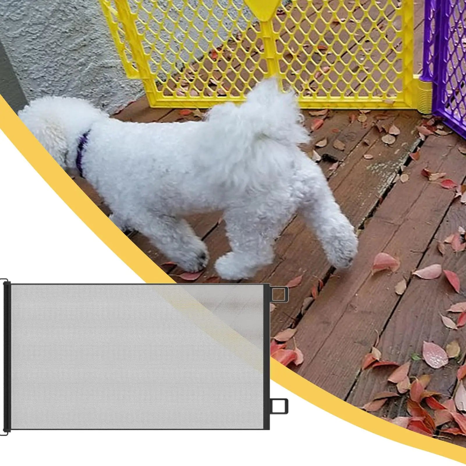 Retractable Pet Safety Gate Mesh Isolation Net Stairs Doorway