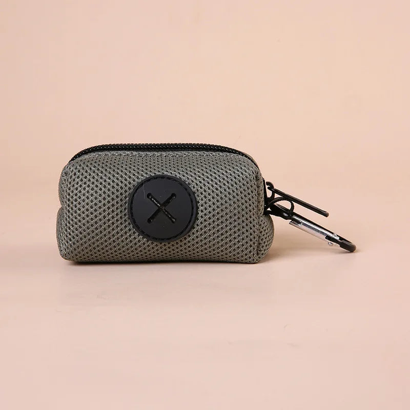 Canvas Dog Poop Bag Holder | Outdoor Pet Waste Bag Dispenser with Carabiner Clip