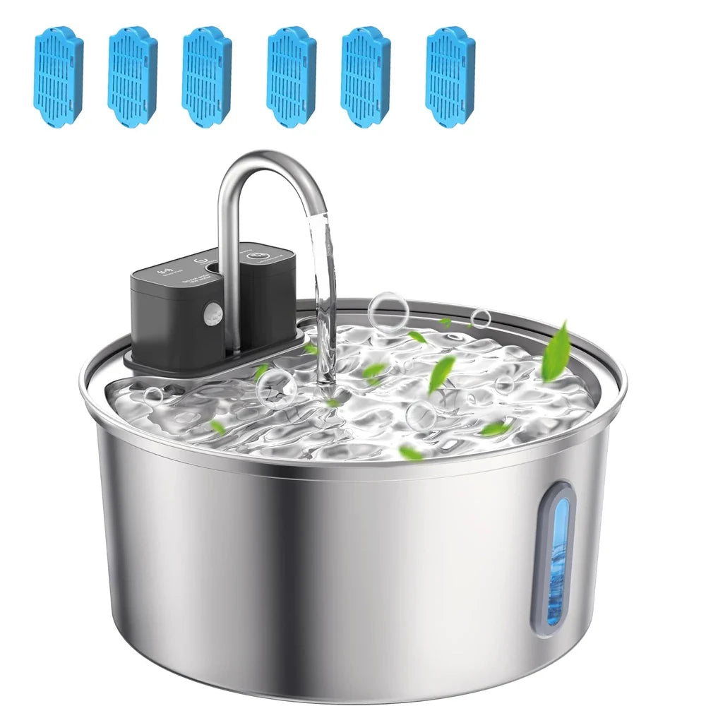 Majestic Pet Kingdom - 3L Stainless Steel Wireless Recharging Sensor Pet Cat Water Fountain Auto Drinking Fountain For Cats Dog Drinker Dispenser Bowl View 7