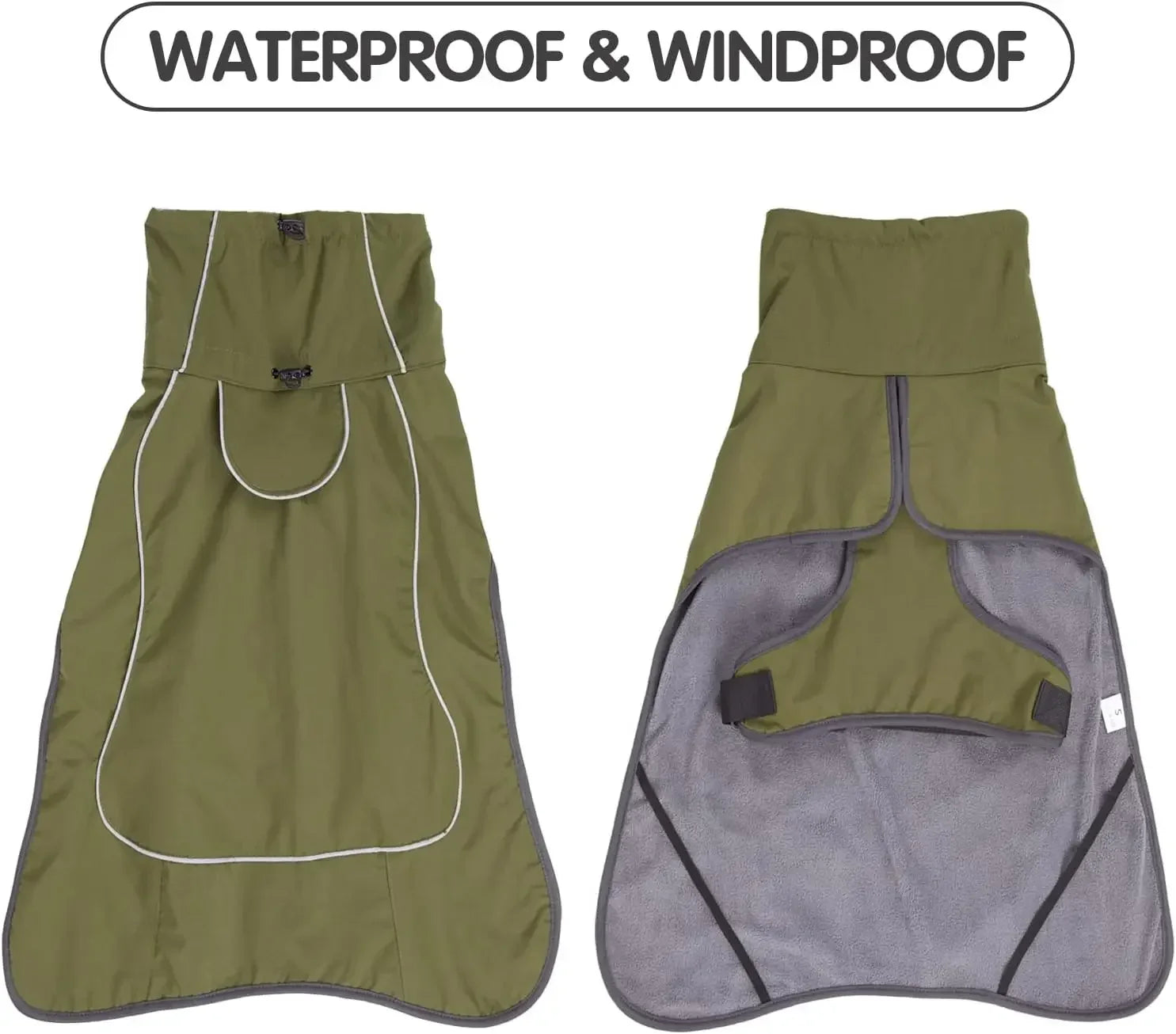 Winter Clothes for Dogs Windproof Vest Adjustable Clothes with Harness Cold Weather Waterproof Outfit for Small Medium Large Dog - Green | Purrfect Pet Kingdom