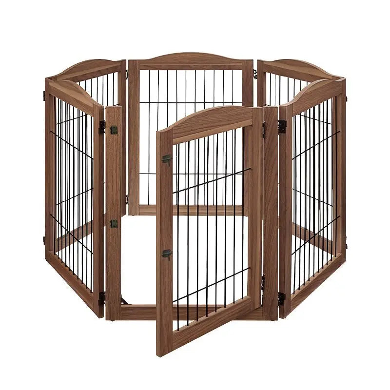 Wooden Pet Fence Dog Fence Freely Combinable Pet Isolation Door Indoor Foldable Dog Cage for Small and Medium Dogs Pet Supplies - Majestic Pet Kingdom