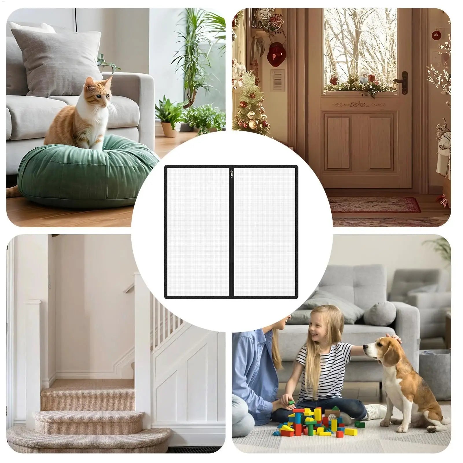 No-drill pet fence, pet stair gate, cat and dog pet gate, escape prevention fence, suitable for dogs, for doorways/bedrooms - Majestic Pet Kingdom