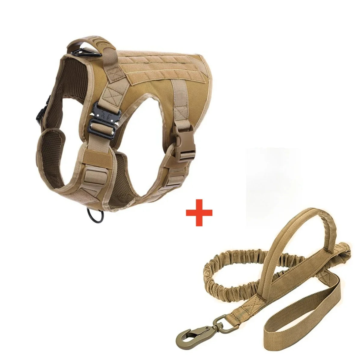 Tactical Military Vest Pet German Shepherd Golden Retriever Tactical Training Dog Harness and Leash Set For All Breeds Dogs - Black 4 piece set | Purrfect Pet Kingdom