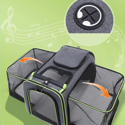 Cat Bag Foldable Large Capacity Cat Outdoor Car Expansion Portable Pet Handbag Breathable Diagonal Cross Bag for Cats and Dogs - Majestic Pet Kingdom