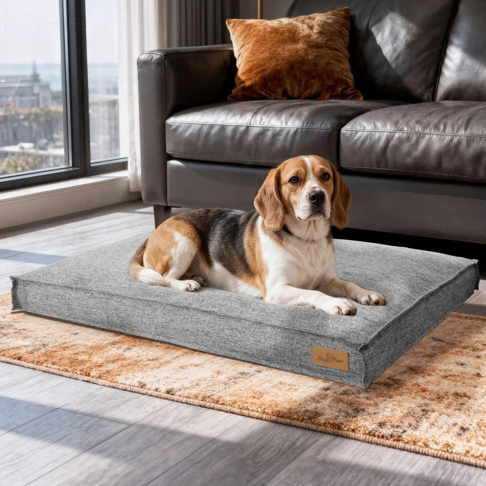 Large Dog Bed Washable Rectangular Dog Pet Pillow Bed with Linen Cover | Majestic Pet Kingdom™