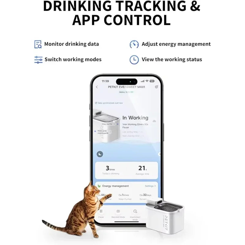 PETKIT EVERSWEET MAX Cordless Cat Water Fountain, 105 Fl Oz/3L Pet Water Fountain Automatic Cat Water Dispenser - Majestic Pet Kingdom