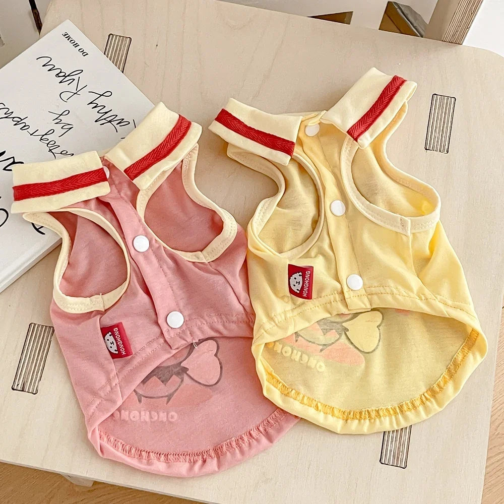 Cute Bee Clothes For Dog Summer Pink Yellow Luxury Pet Harness Vest Apparel For Puppies Small Medium Size Designer Chihuahua Pug - Majestic Pet Kingdom