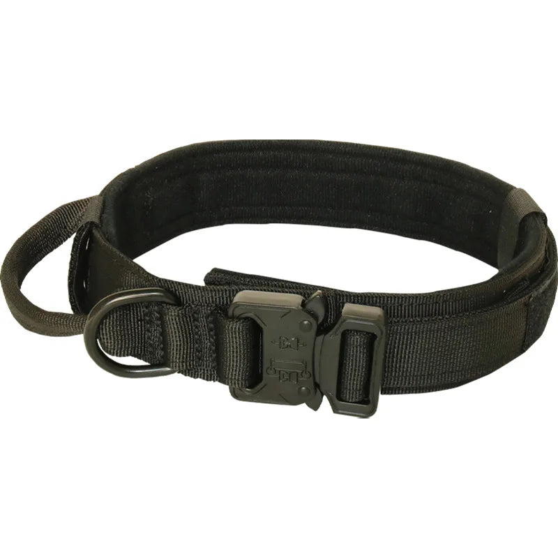 Pet Products Outdoor Tactical Dog Collar Metal Buckle Breathability Nylon Collar Medium and Large Dog Training Neck Collar Dog - army green | Purrfect Pet Kingdom