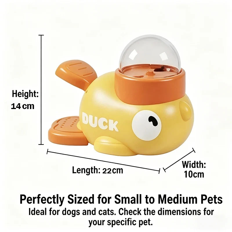 Dog 2-in-1 Interactive Toy Pet Automatic Food Treat Dispenser Cartoon Duck Design Slow Food Pet Snack Feeder for Dog Training - Majestic Pet Kingdom