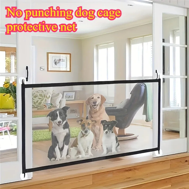 Non-Punch Retractable Pet Fence, Adjustable Portable Safety Gate | Majestic Pet Kingdom™