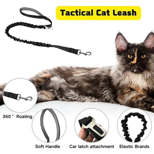 Tactical Cat Harness and Leash Set Soft Mesh Training Vest - Detail Angle 2 | Majestic Pet Kingdom