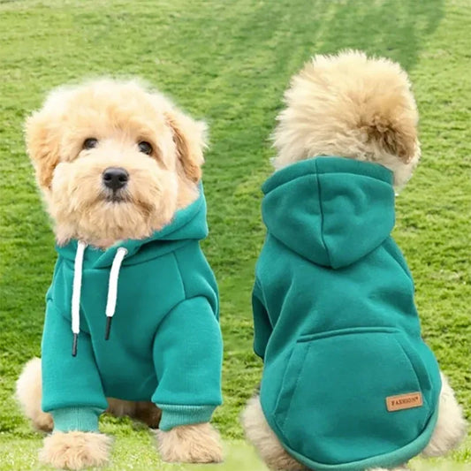 Dog Fleece Hoodie Warm Sweatshirt Vest Coat for Small Dogs - Main Feature View | Majestic Pet Kingdom