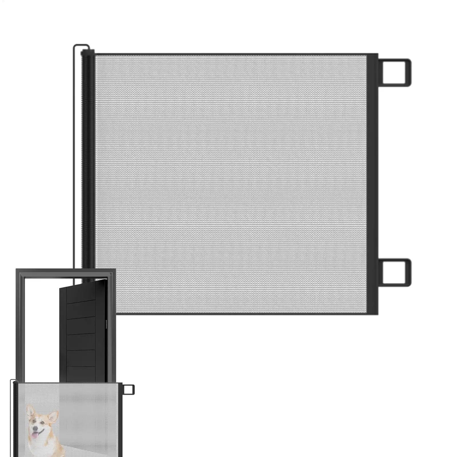 Retractable Pet Gate Dog Fence No Drill Required Mesh Cat Barrier | Majestic Pet Kingdom™
