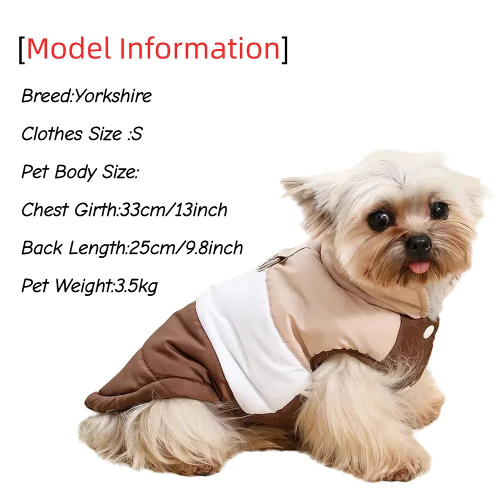 Dog Clothes For Autumn Winter Warm Pets Jacket With D-ring Outdoor Waterproof Puppy Vest Coat For Small Medium Dogs Yorkshire - Majestic Pet Kingdom