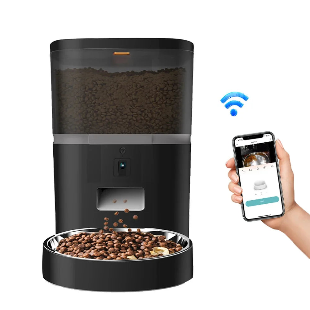 4L With HD Camera Automatic Pet Feeder Cat And Dog Food Automatic Dispenser Suitable For Two Pet Cat And Dog Feeding Remote Feed - Majestic Pet Kingdom